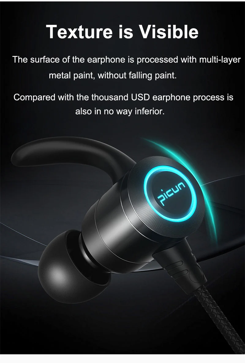 Новинка Picun H26 Спортивные Bluetooth 4,1 наушники беспроводные стерео музыкальные наушники 7 цветов Светящиеся с микрофоном для iphone 6s 7 Xiaomi huawei