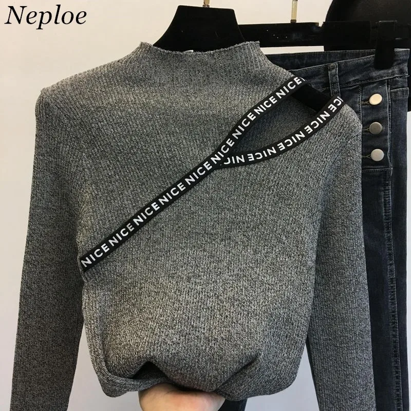 Neploe свитер женский корейский Pull Femme Hiver джемпер крючком с пышными рукавами пуловер Sueter Mujer вязаные свитера с высоким воротом 36816