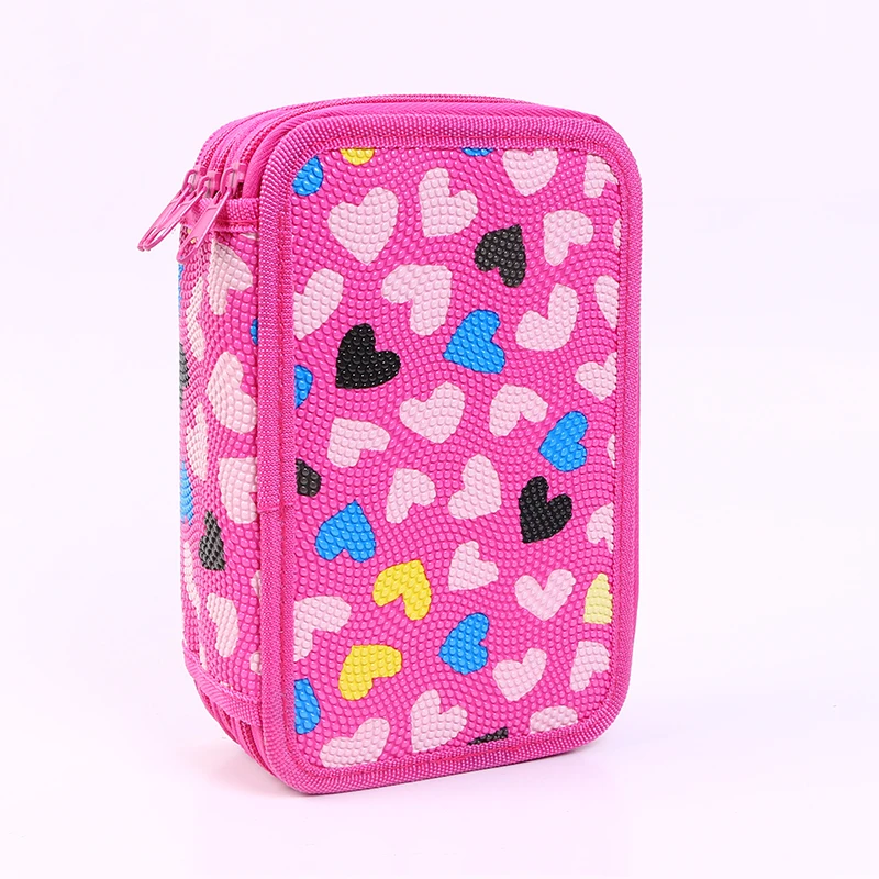 

2 3 layers kawaii pencil case heart cartoon papelaria estojo escolar estuche kalem kutusu pencilcase trousse scolaire stylo