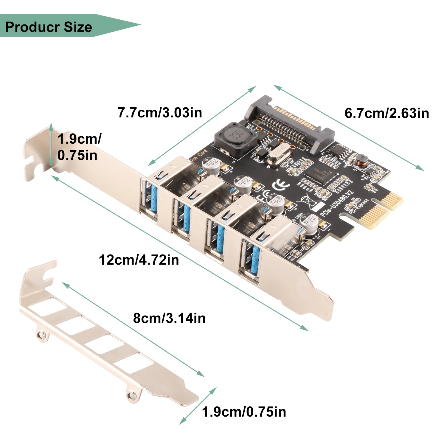 Карта расширения Ubit USB3.0 Superspeed PCI E на 4 портовый USB для ПК настольных компьютеров