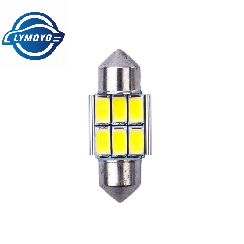 100 шт./лот c5w 31 мм 36 39 42 гирлянда Dome 6SMD 5630 LED CANBUS без ошибок для номерного знака