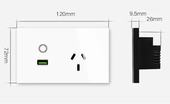 Стандарт AU 3 pin штепсельная вилка (вниз) настенная розетка с 2100Ma USB быстрое