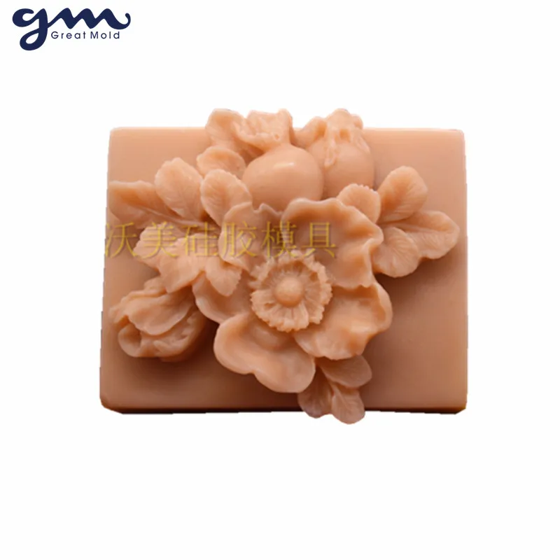 Большая форма ручной работы цветочная для мыла силиконовая украшения бруска