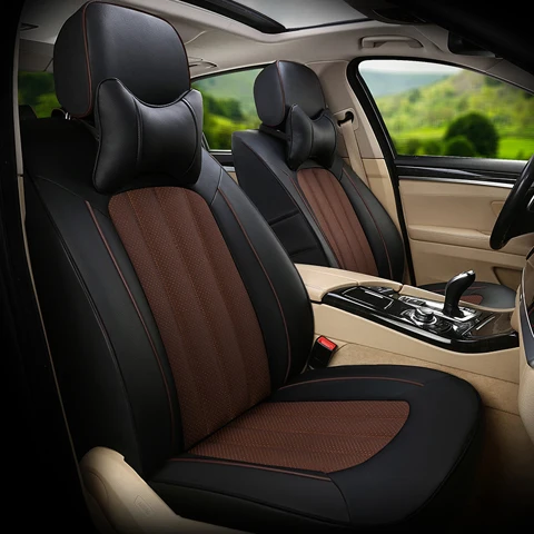 black x coffee Автомобильные чехлы и подставки для сидений Toyota Wish, Кожаный Набор чехлов для сидений из воловьей кожи, кожзам, аксессуары - Название цвета: black x coffee