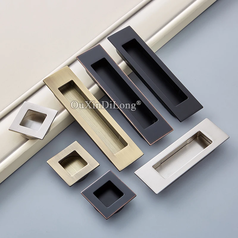 

High Quality 10PCS Hidden Recessed Furniture Handles Sliding Door Handles Cupboard Wardrobe Dresser Cabinet Pulls Handles&Knobs