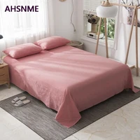 ahsnme 100 cotton sheets special wrinkle craft super soft bean paste color cool summer simple flat sheets 240x250245x270cm