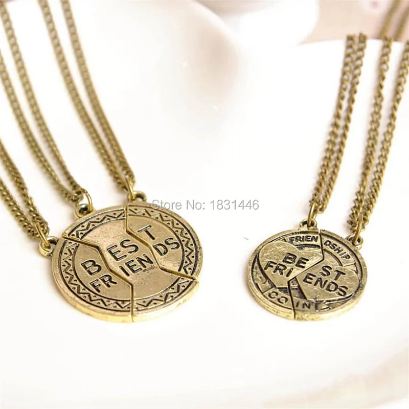 Новейший винтажный медный сломанный круг 3/2 часть Ожерелье Лучшие друзья