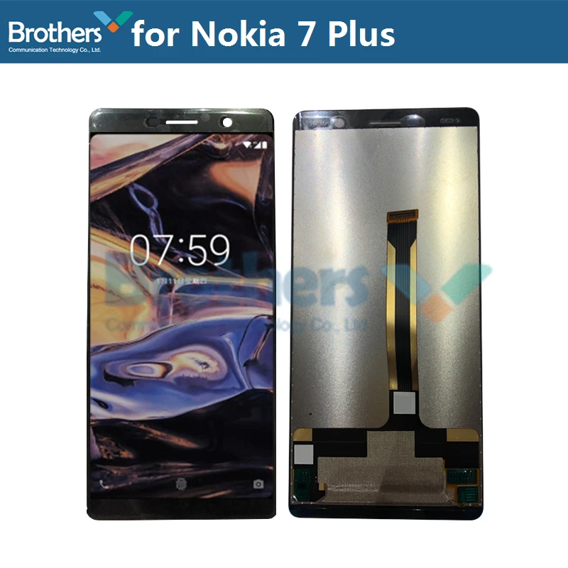 ЖК дисплей с сенсорным экраном для Nokia 7Plus дигитайзер экран в сборе замена