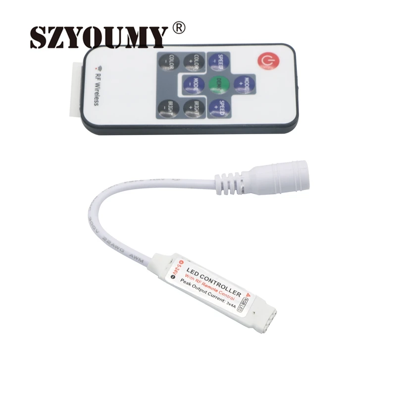SZYOUMY 200Pcs контроллер RF RGB Mini беспроводной светодиодный пульт дистанционного