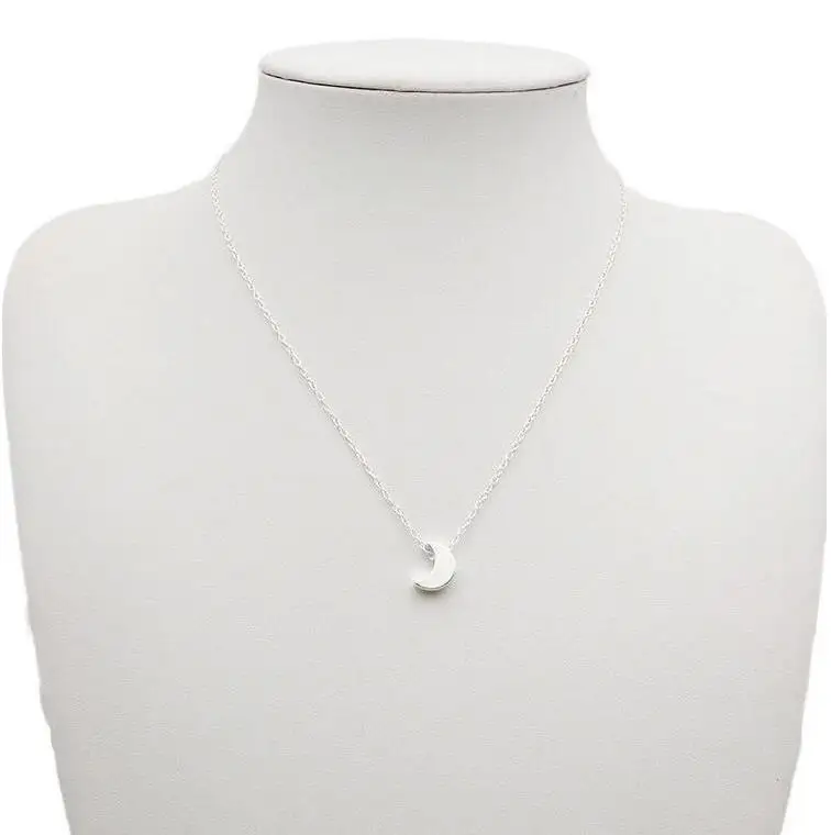 Korean Fashion Simple Gold And Silver Moon Pendant Necklace Clavicle Chain | Украшения и аксессуары