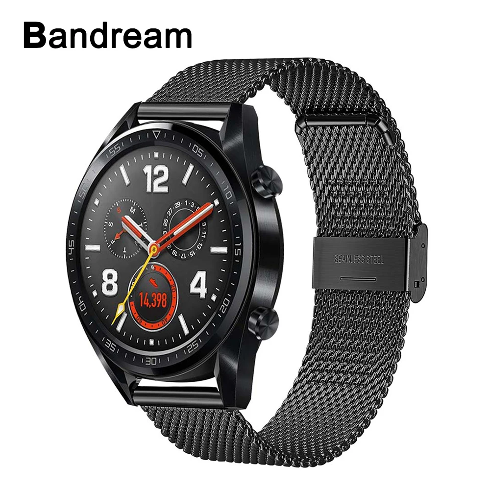 Миланская Нержавеющая сталь ремешок для часов 18/20/22 мм Huawei Watch GT/Pro/Honor Magic/2 Classic/2 Sport
