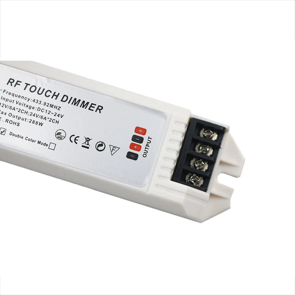 Светодиодный сенсорный диммер RF MAX 288W 6A 2 канальный с пультом дистанционного