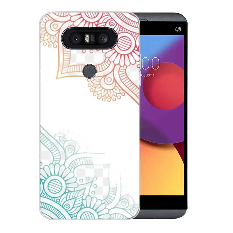 Painted Pattern Soft Rubber TPU Case For LG Q8 Q7 Q6 G6 G7 G5 G4 V40 V30 V20 V10 Transparent Cover Flower Mandala Henna |