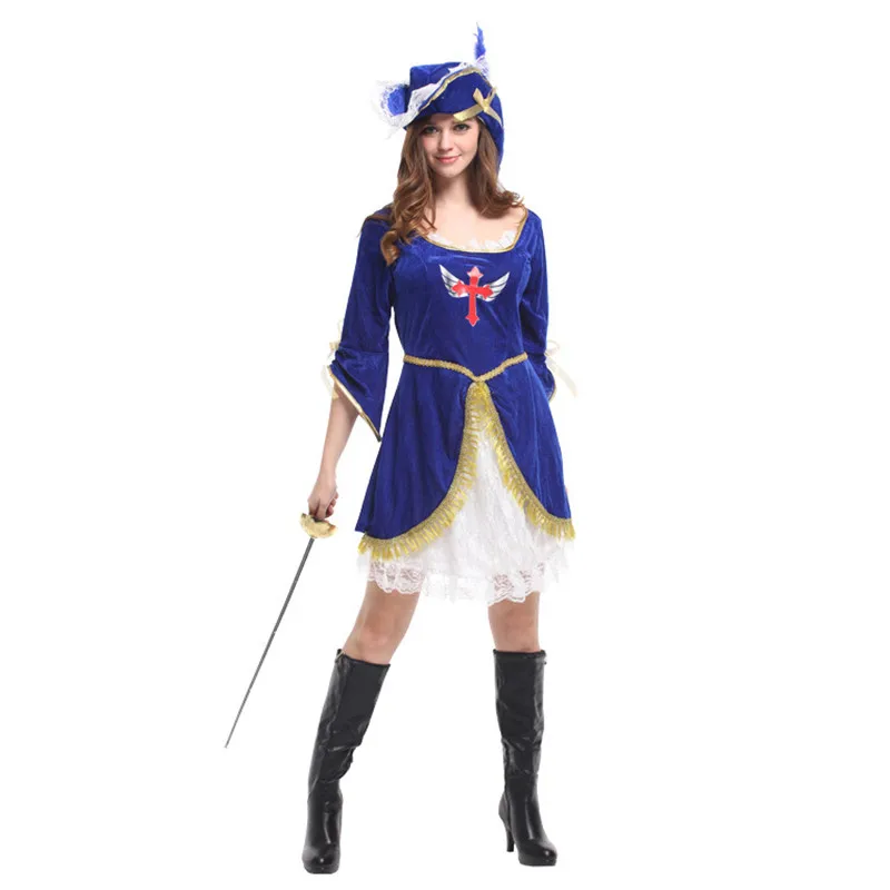 Женский костюм воина на Хэллоуин пирата рыцаря крестоносца косплей карнавал