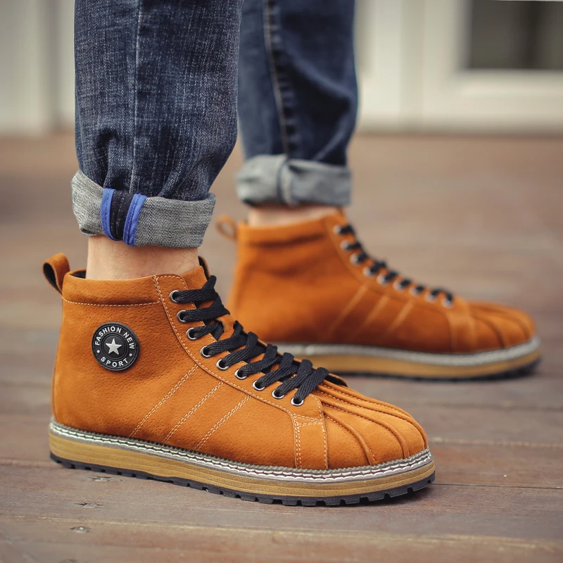 Мужские хип-хоп бархатные туфли мужские осенние ботинки рабочая обувь для