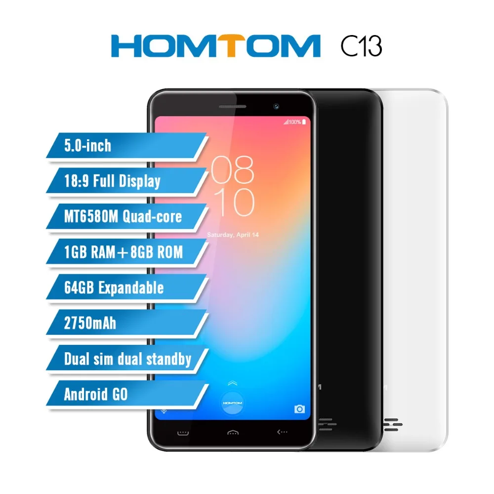 Оригинальный HOMTOM C13 Android смартфон Оперативная память 1 ГБ Встроенная 8 MT6580M 4 ядра