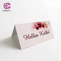 30pcslot personalized place card name card for party and wedding red flower mk007