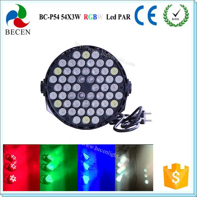 Бесплатная доставка 54x3 Вт LED DMX512 RGB Par свет для профессиональной сцены и диджеев 8CH