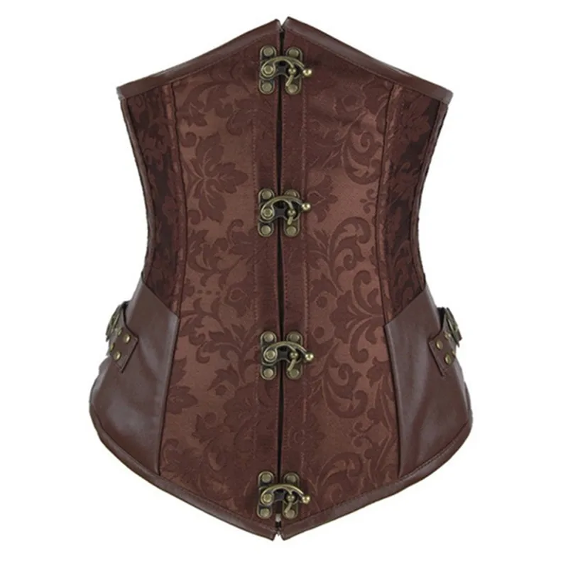 Для женщин ретро парчовый Готический Сталь костей Бюстье корсет в стиле стимпанк