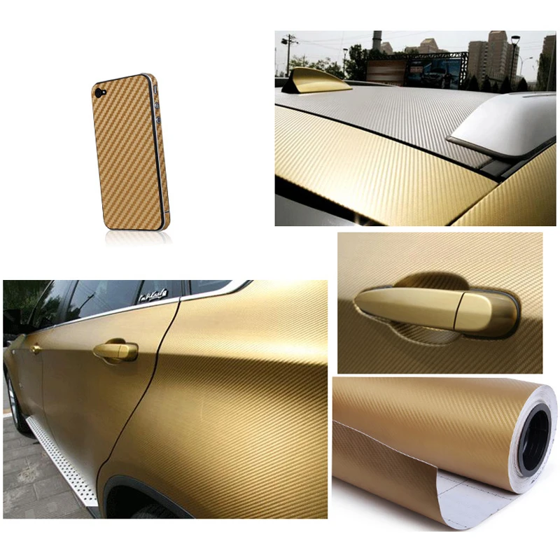 

30x127cm 3D Carbon Fiber Vinyl Film Car Stickers Waterproof Wrap Auto Vehicle Detailing Car Styling Motorcycle