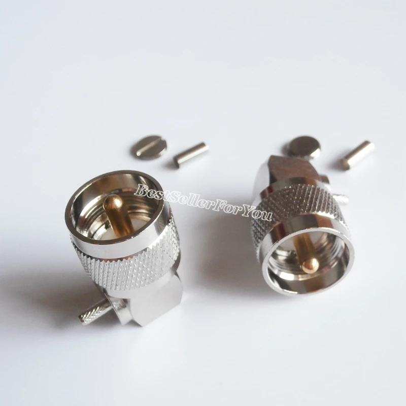 2 шт. штырьковые коннекторы UHF для кабеля RG174 RG316 LMR100 с прямым углом поворота 90