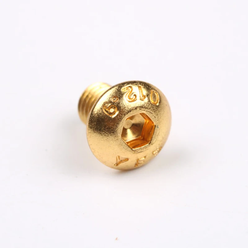 10pcs Gold Round 10 шт. M4 винты DIY нож инструменты материал нож ручка пластины крепления частей - Цвет: 10pcs Gold Round