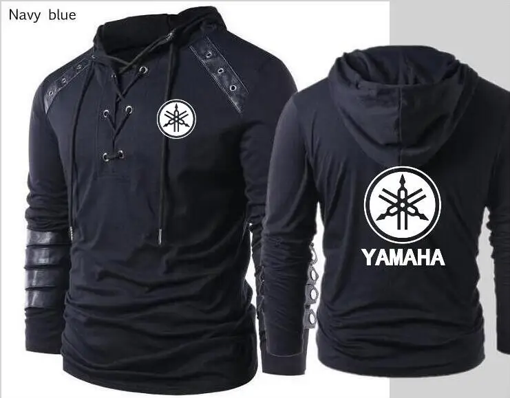 Весна 2019 яхама толстовка с капюшоном на шнурке кожаный лоскутный свитер длинный