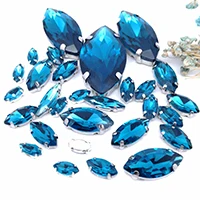 Peacock blue Конский глаз смешанный размер 21 разных цветов Стекло шитье супер качество плоские стеклянные кристаллы стразы, diy/одежда 30 шт 8 размеров - Цвет: Peacock blue