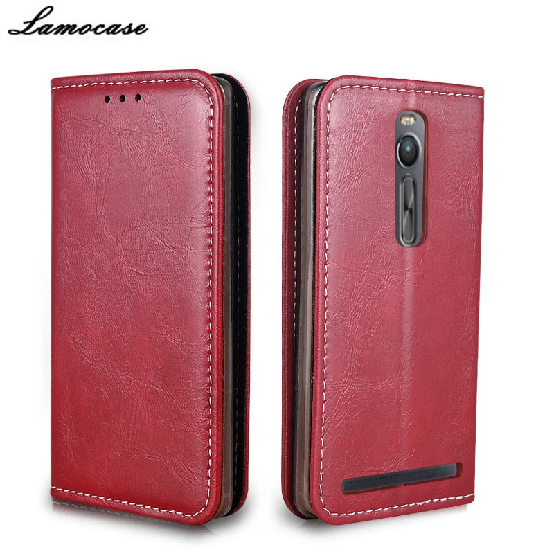Lamocase для Asus Zenfone 2 ZE551ML ZE550ML Роскошный кожаный чехол ASUS откидная крышка с кошелек