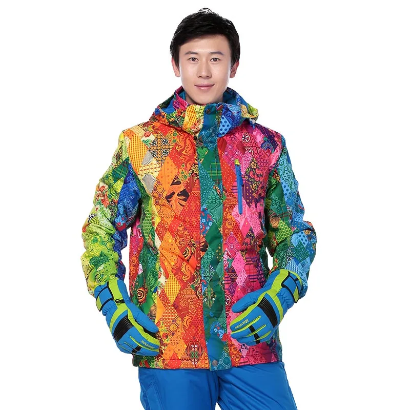 colorful Marsnow Лыжный Спорт куртки-30 зимняя плотная, ветронепроницаемая открытый Пеший туризм, для занятий спортом на горах, Водонепроницаемый Сноубордическая куртка для мужчин - Цвет: colorful