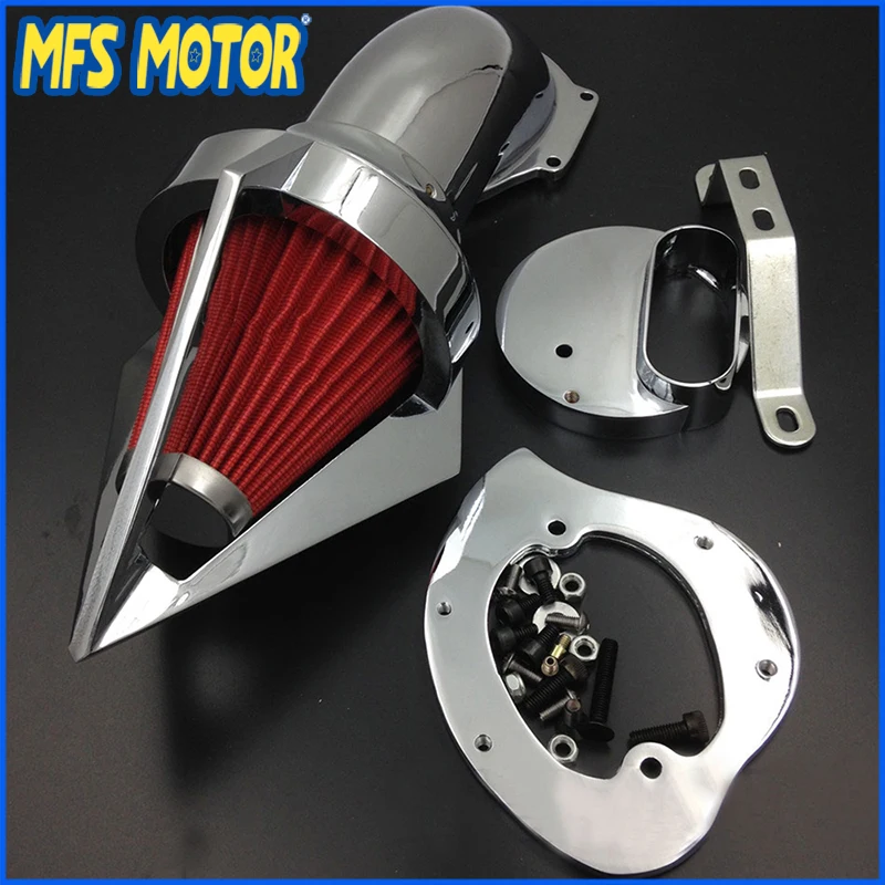 Конусный воздушный очиститель для Yamaha V Star 1100 Dragstar XVS1100 1999 2012 хромированная деталь