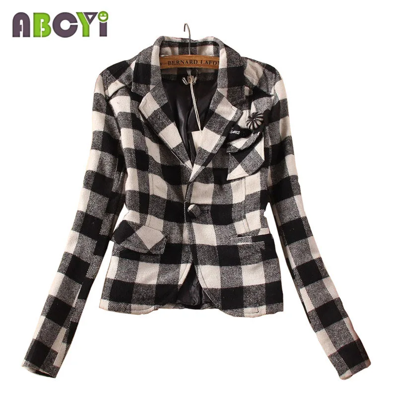 3 цвета! Куртка женская осенняя в клетку с длинным рукавом винтажная весна 2017 |