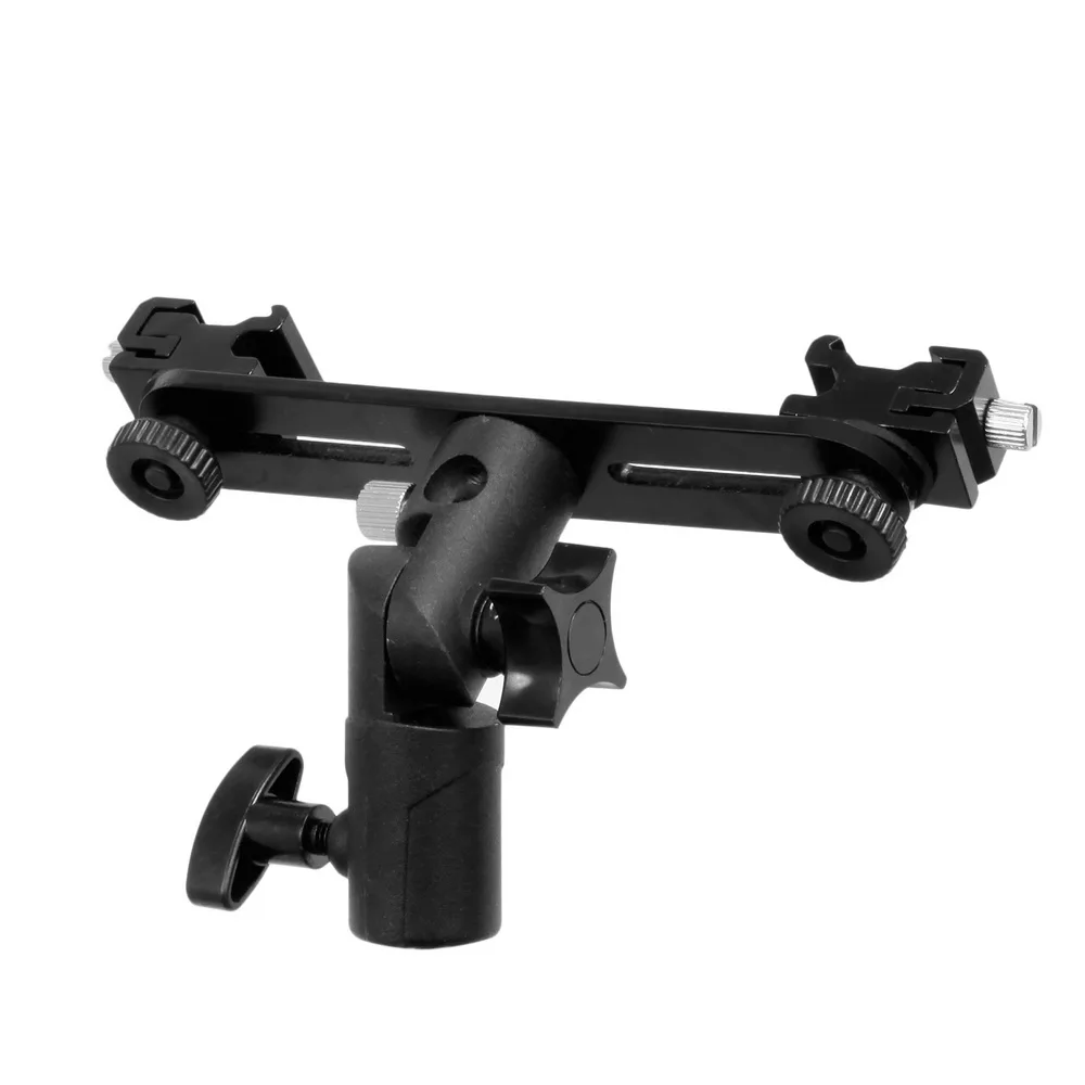 Selens double hot shoe Speedlite umbrella holder Swivel Light Stand Bracket all metal | Электроника