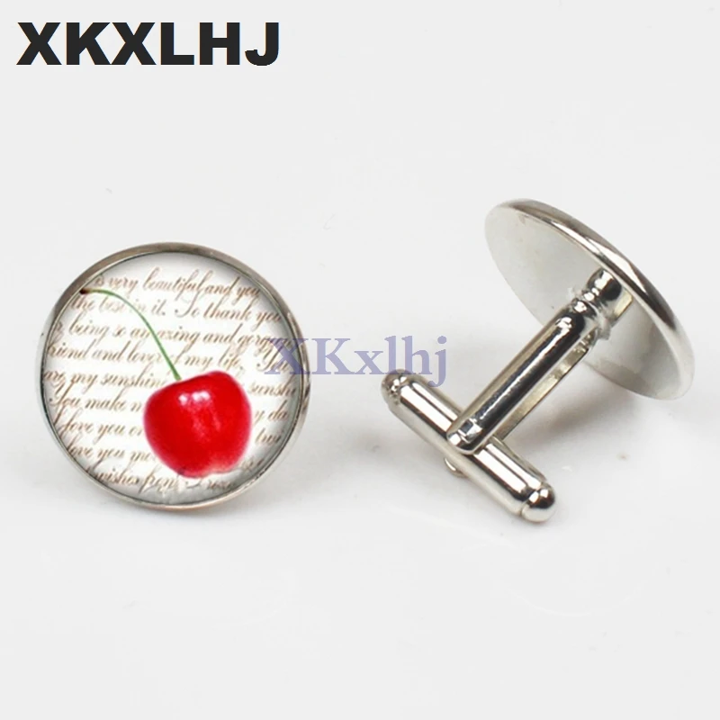 XKXLHJ новые модные запонки с лимоном лимонные dolки стеклянный купол красные