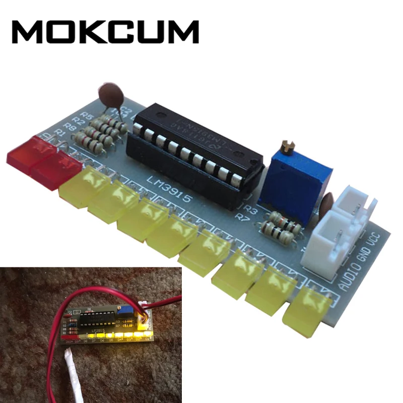 LM3915 индикатор уровня звука DIY Kit 10 светодиодный звуковой анализатор спектра набор