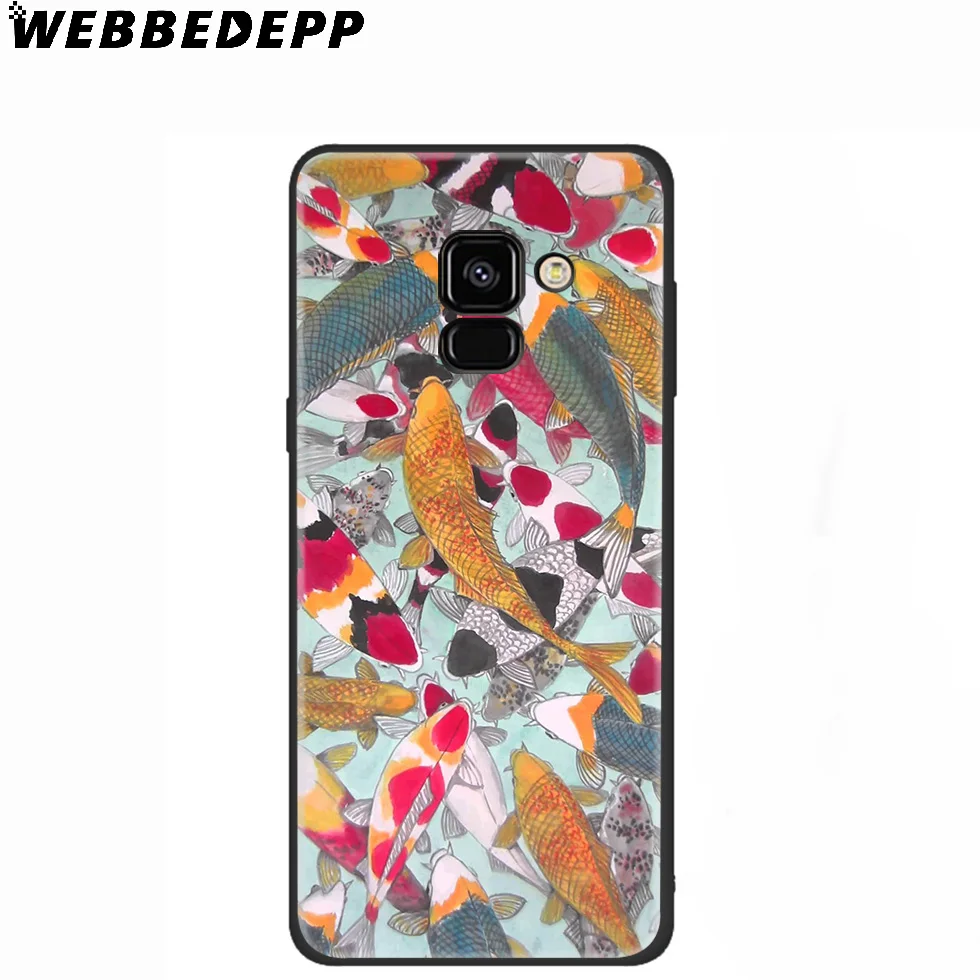 WEBBEDEPP Koi Fish японский автомобильный силиконовый чехол для Samsung Galaxy A3 A5 A6 A7 A8 A9 A10 A20 A30