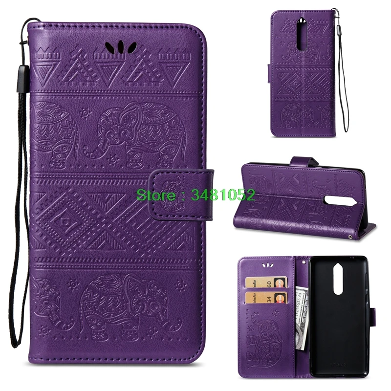 Флип Elephant Coque для Nokia 8 Dual чехол Ретро кошелек Искусственная кожа ТПУ Nokia8 TA-1004 ta- 1012