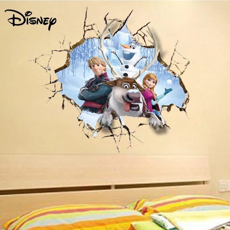 Фоновые стикеры Disney 3d stereo ice romance Anna для детской комнаты и детского сада можно
