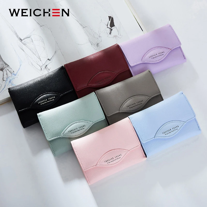 Кошелек WEICHEN Женский короткий из искусственной кожи|coin pocket|female purseshort wallet |