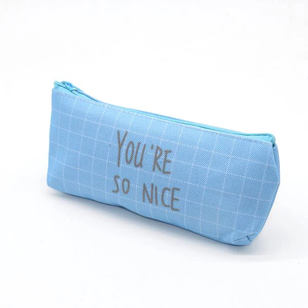 Blue grid Чехол для карандашей, плюшевый, для девочек, Pensil Estuches Lapices Etui Pennen Hairball Estuche Escolar Kawaii Small Canvas Trousse Scolaire Stylo - Цвет: Blue grid