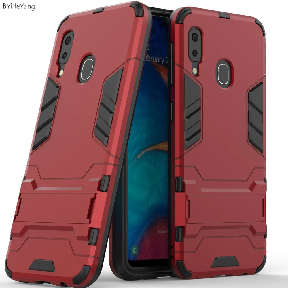 A20e Armor 2 in 1 Case For Samsung Galaxy A20E 2019 ShockProof Robot Kickstand Silicone Bumper A20 e Cover case |