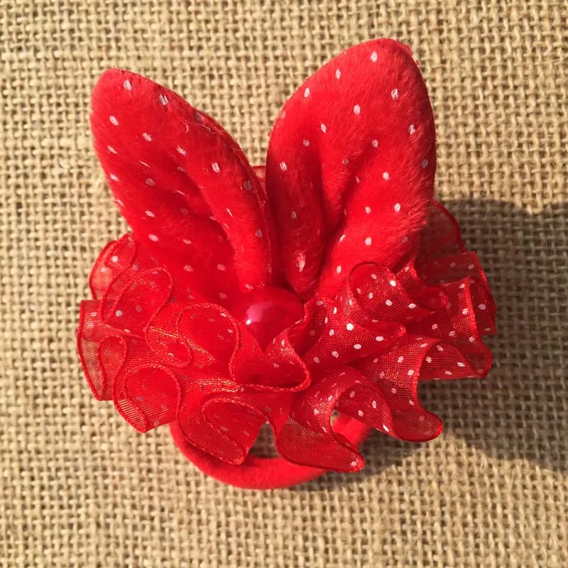 Резинки для волос эластичные в горошек с искусственным жемчугом 2 шт. | Аксессуары