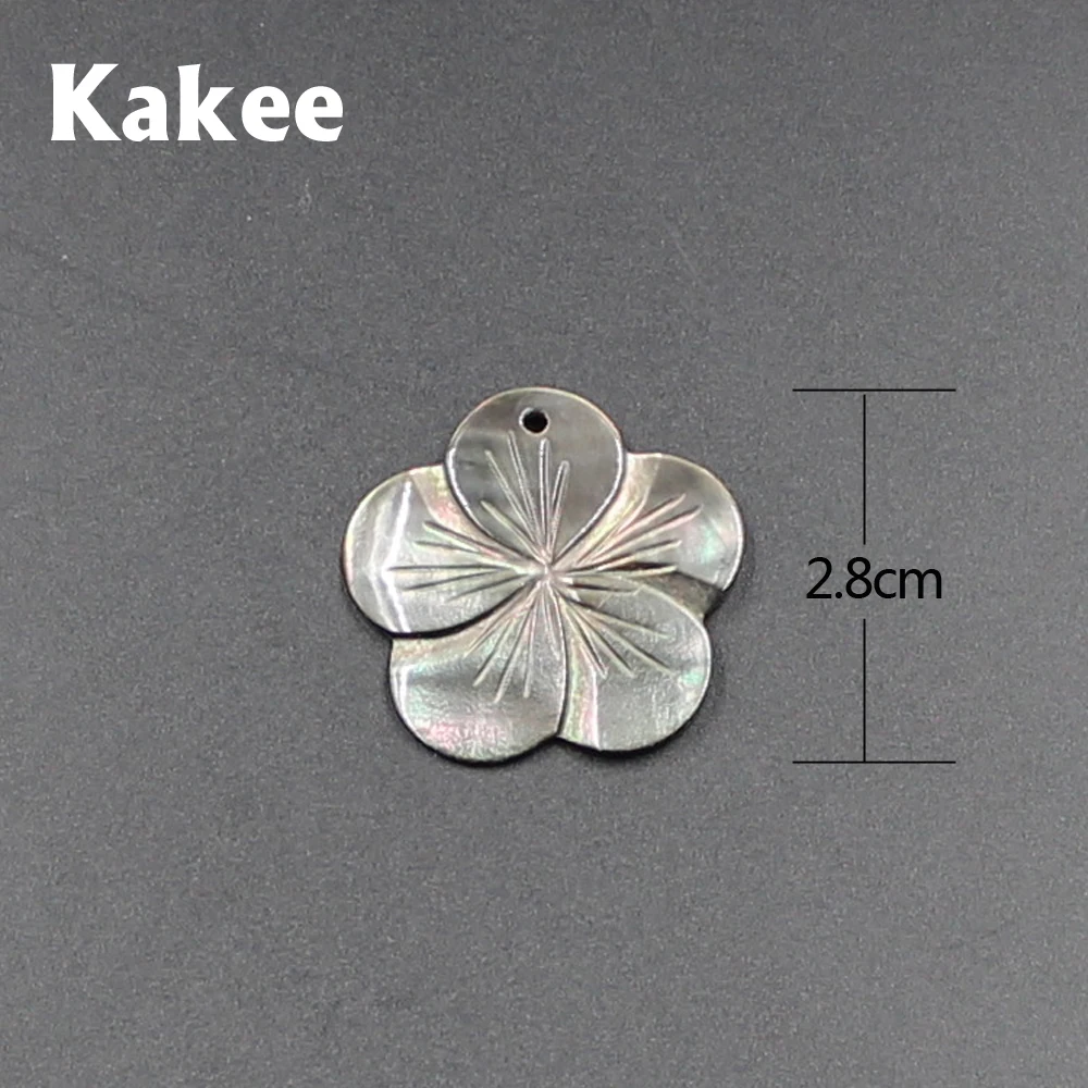Kakee натуральные DIY резные амулеты цветы черный корпус бисер для изготовления