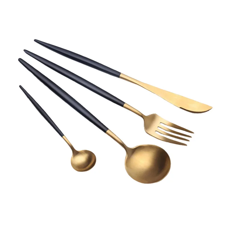Hoomall 4Pcs/Set Stainless Steel Dinnerware Set Cutlery Dinner Tableware Western Fork Kitchen Accessories Drop Shipping | Дом и сад