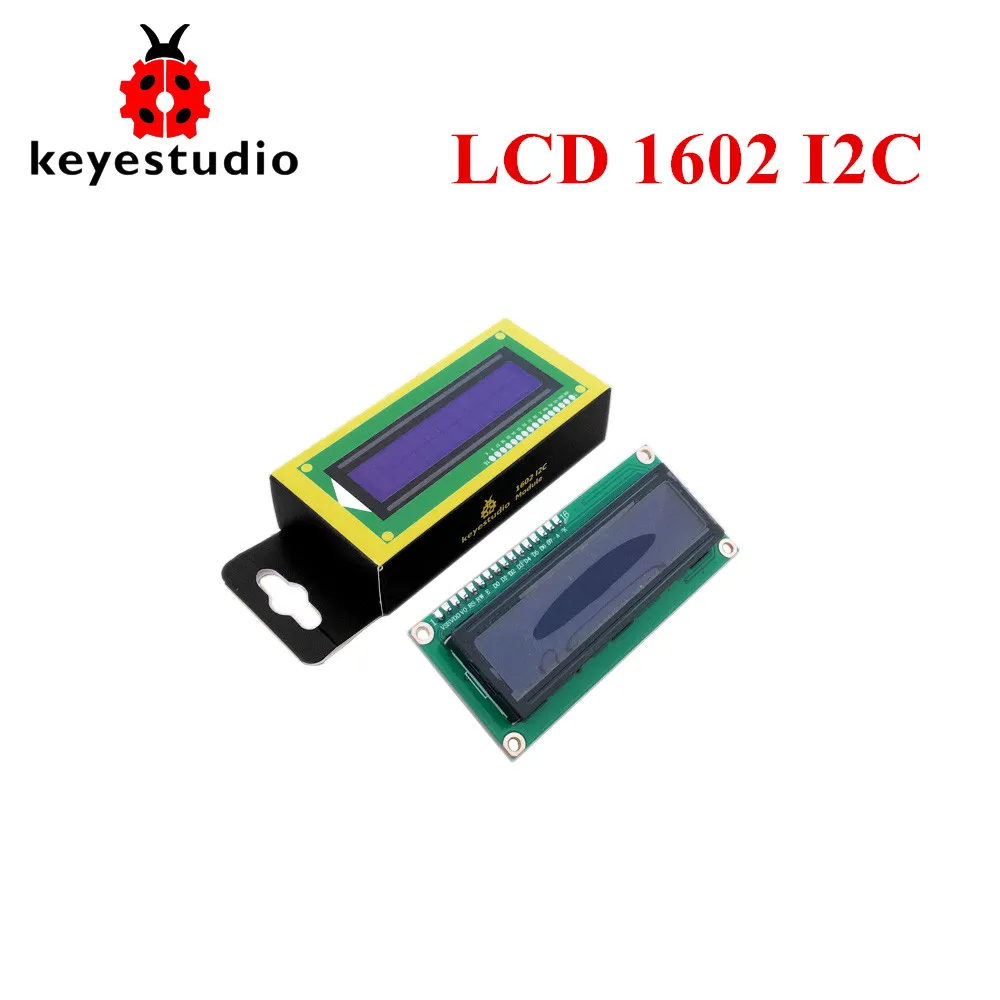 Бесплатная доставка! Модуль ЖК дисплея Keyestudio 16X2 1602 I2C/TWI с синей подсветкой для