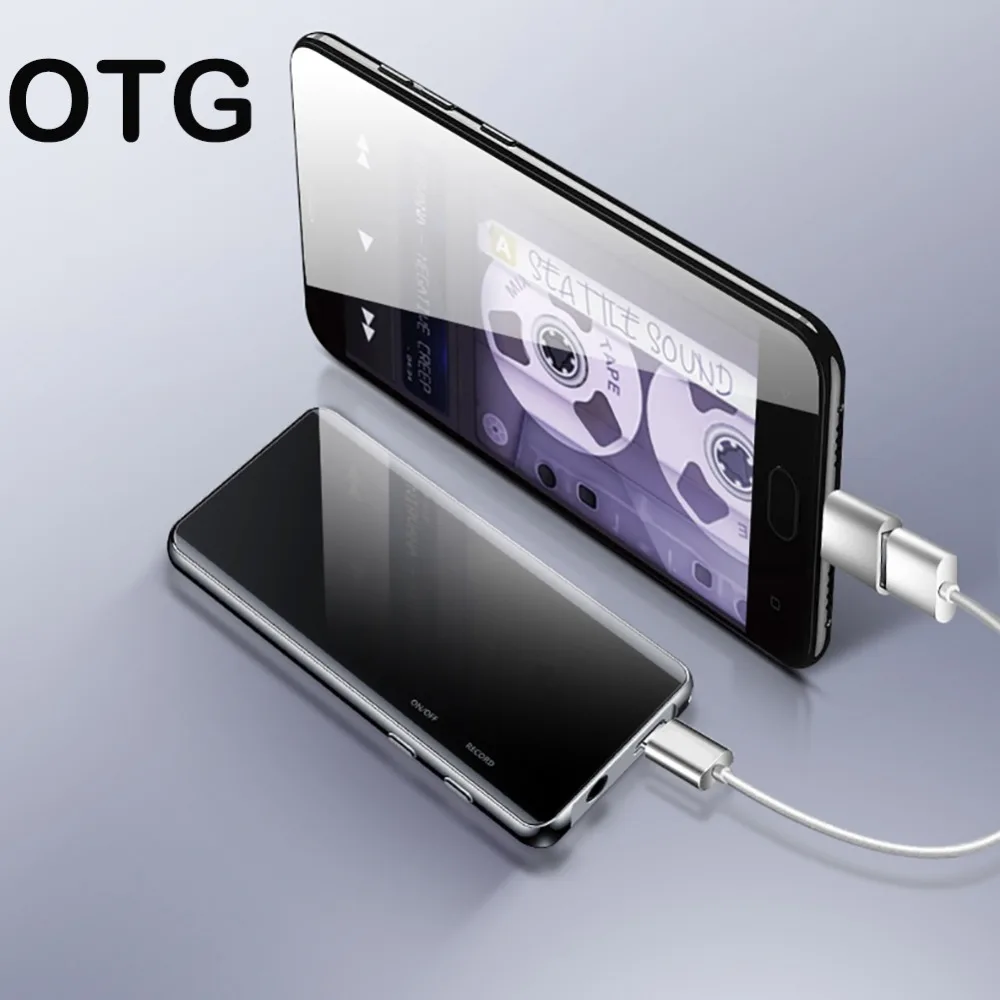 Лидер продаж OTG mp3 плеер диктофон Bluetooth 4 2 сенсорный экран 1 8 дюйма мини HIFI 5D MP3