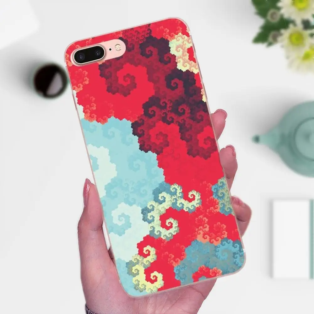 Красочные фрактальные арт 2018 для Apple iPhone 4 4S 5 5C 5S SE 6 6S 7 8 Plus X XS Max XR мягкие лучшие