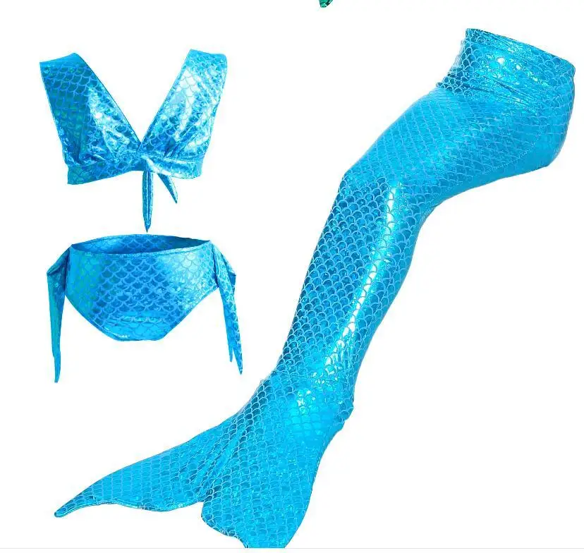3Pieces Girl's Mermaid Tails For Swimming Costume Kid Zeemeerminstaart Cola De Sirena Cauda Sereia Cosplay Costumes swimsuit |