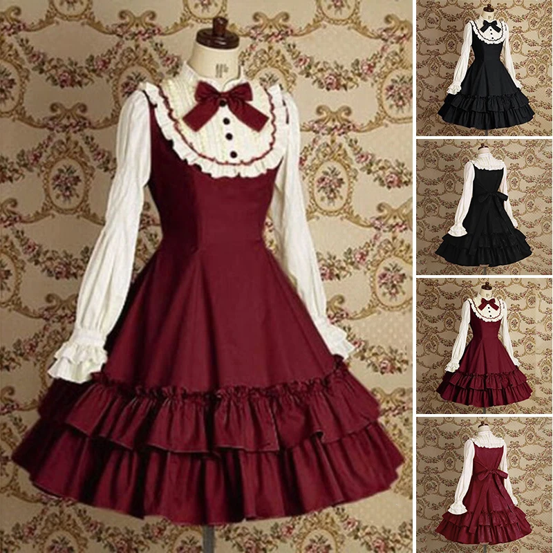 Женское платье весенне-осенняя одежда средневековая ретро для горничной сцены с