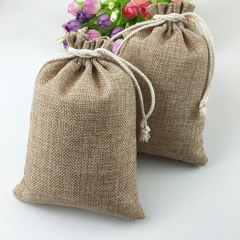 15x20cm 100pcs Cotton Drawstring Bag Jute Bags Small Bags For Women/food/jewelry Packaging Bags Pouches Gift Packing Bag Display